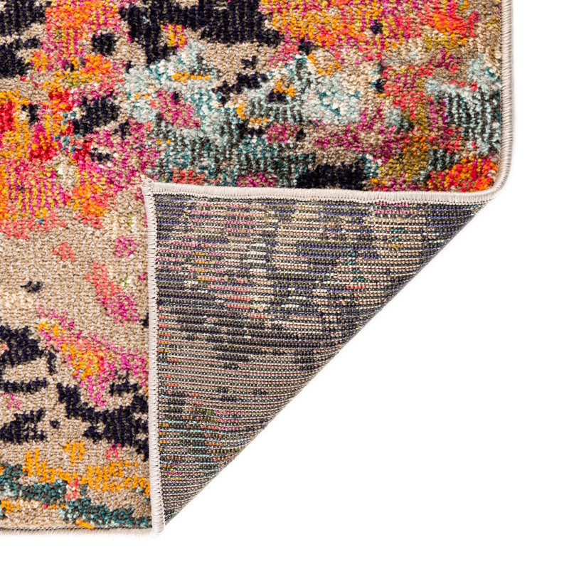 Washable Abstract Indoor Rug, Rectangle 9'10" x 14'