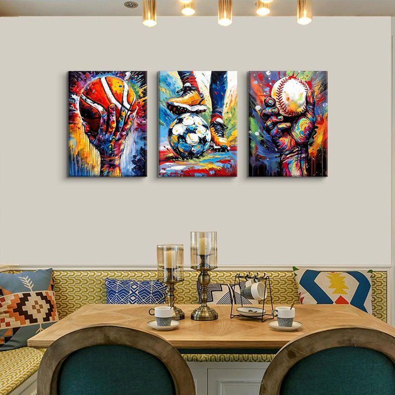 3 Piece Wrapped Canvas Print, 40 cm H x 90 cm W