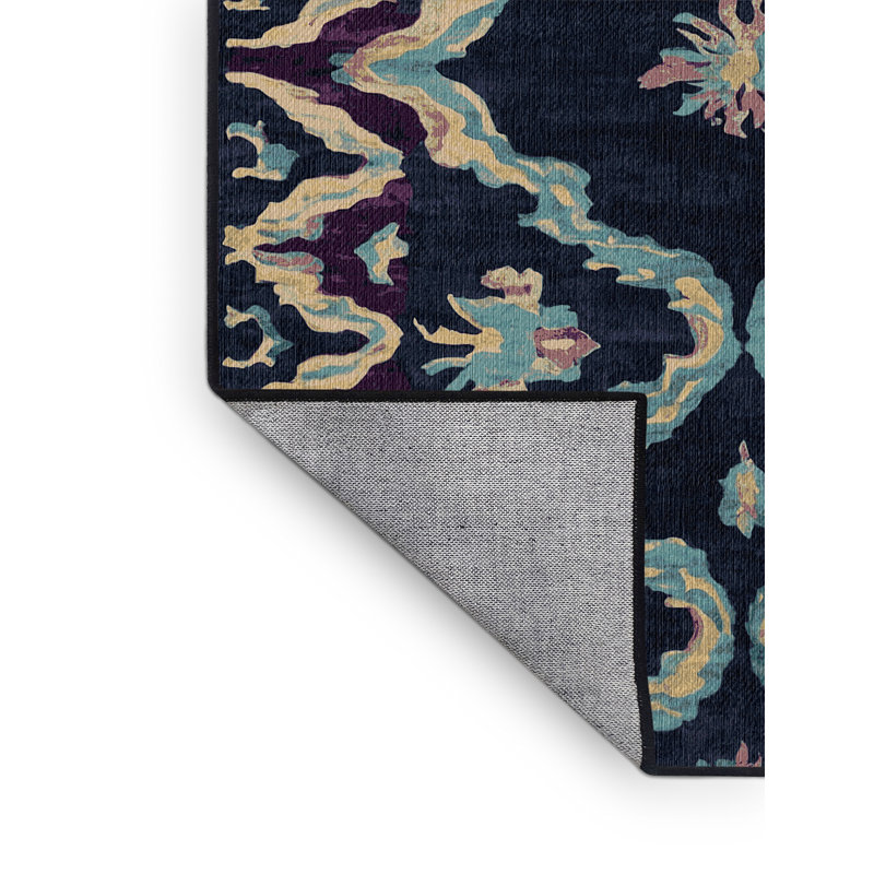 Tapis gris lavable à la machine, Rectangle 7 pi x 10 pi