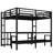 Twin XL Metal Bunk/Loft Bed | Convertible to Sofa, LED + USB, Desk & Shelves | Black Multifunctional Design