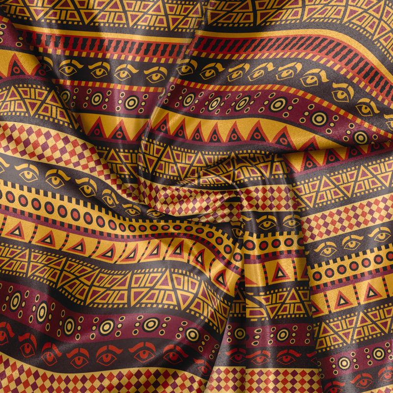Rustic curtain, exotic eyes, multi -colored