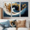 Ensemble de salon bleu et doré Spiraling Prosperity Spiral II - Abstract Spirals