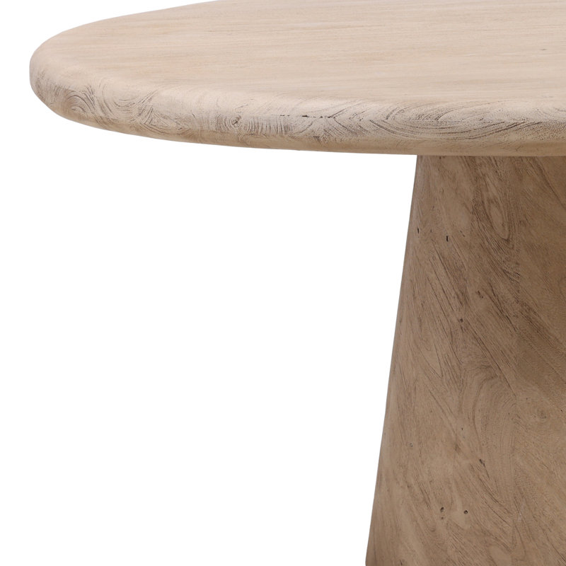 Table de salle à manger à piédestal en bois d'acacia 60 po Johari