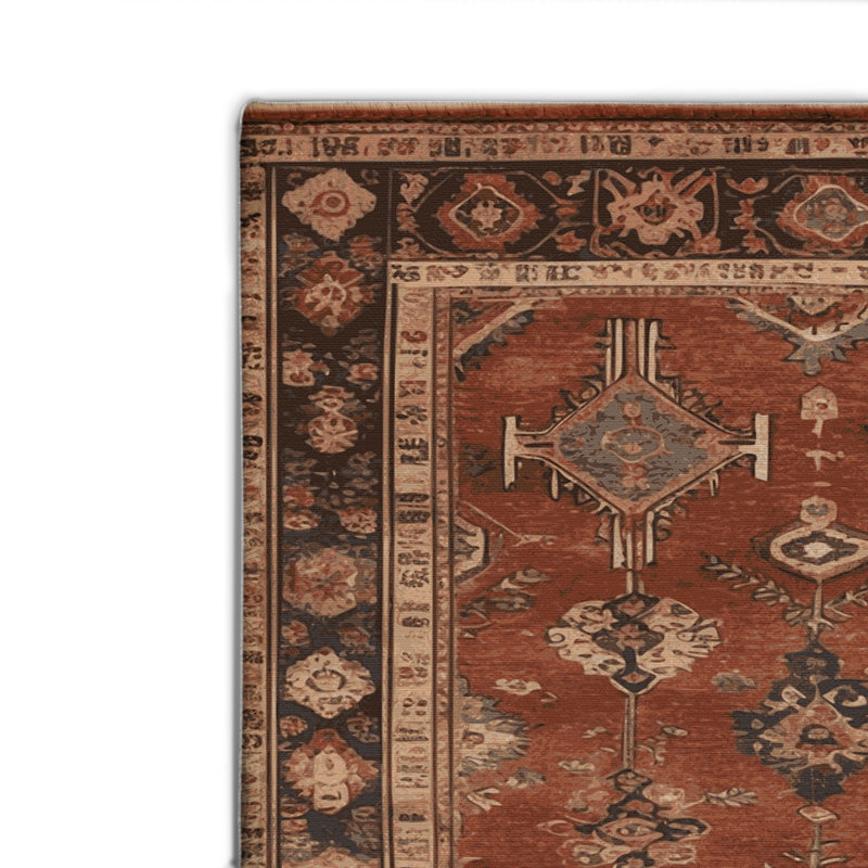 Tapis d'intérieur et d'extérieur brun Persian, Rectangulaire 8 pi x 10 pi