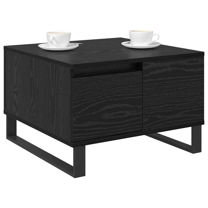 Coffee Table with Storage, Black Oak