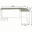 Bureau gris et blanc en forme de L