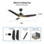 3 - Blade LED Smart Ceiling Fan with Light-403107346-461021576