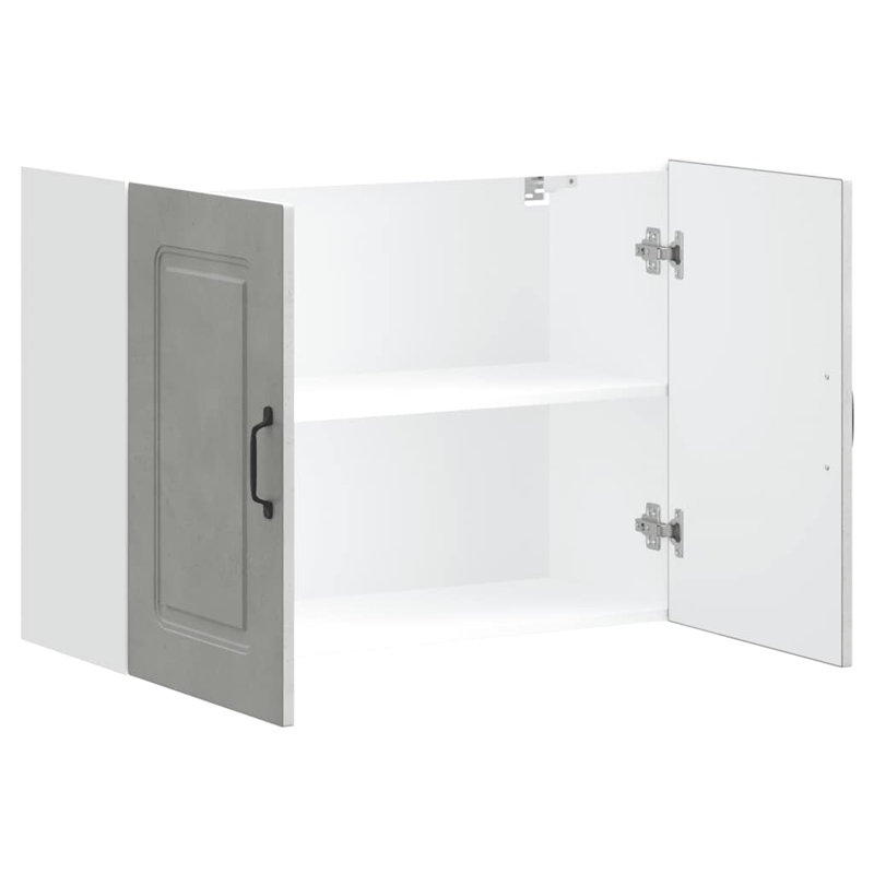 Kitchen Wall Cabinet Kalmar Engineered Wood, Concrete Grey, 60cm H x 80cm W x 31cm D