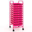 10 Drawer Rolling Storage Cart Scrapbook Paper Office School Organizer Hot Pink
