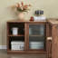 Bureau en L en noyer avec armoires de rangement-1745593589