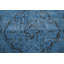 Tapis bleu en laine noué à la main de conception unique 6 pi 8 po x 9 pi 6 po années 1960