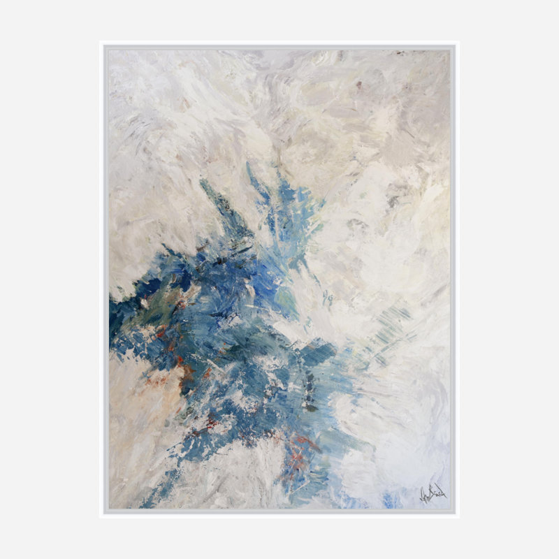 John Beard Collection''s Blue Bayou On Giclee Canvas Hand Embellished Art, 25.5" H x 21.5" W x 1.75" D, White Framed Canvas