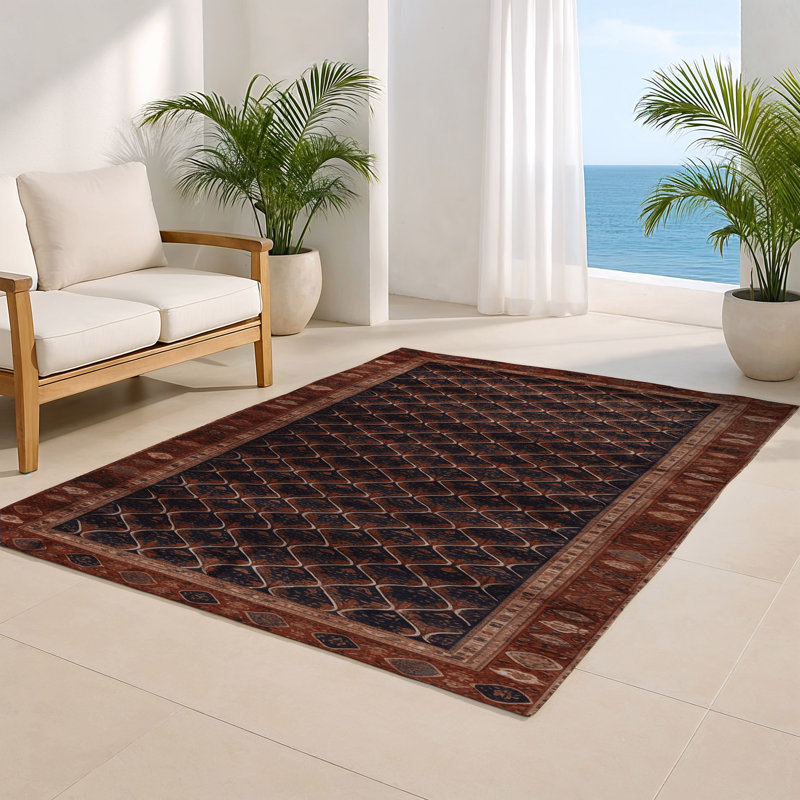 Tapis intérieur et extérieur ArtDeco, Rectangulaire 8 pi x 10 pi