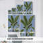 Feuilles de bananier sur toile tendue bleue I-Premium - prête à être accrochée-108968801