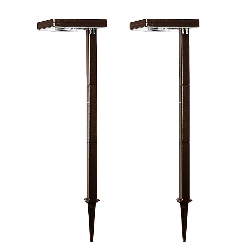 Bronze Solar LED Pathway Lights with Adjustable Color Temperature, 2-Pack