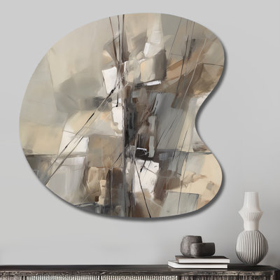 Abstract Design Shapes I - Unique Shape Abstract Collages Metal Wall Decor, Asymmetrical Metal Wall Sculpture Print