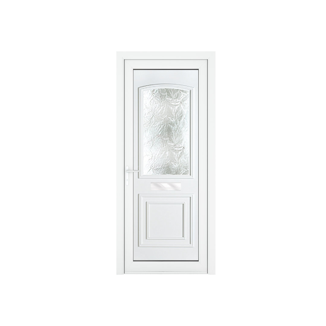 Crystal uPVC Front Door Two panel Large Glass Balmoral White Right Hand Obscure Glass 920x2090mm
