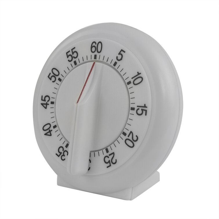 Euwbssr Stainless Steel Kitchen Cooking Timer, 60-Minute Long Ring Bell Alarm Loud, Kitchen Cooking Wind Up Timer Mechanical, Size: 97 x 97 x 50 mm