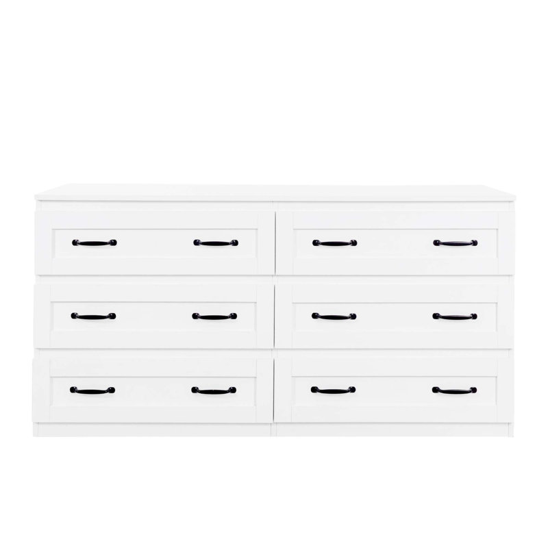 Modern Cabinet With 6 Drawers ,  Wood Chest Of Drawers With Metal Handle,  Storage Organizer For Living Room , Bedroom Or Hallway