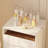 LED Lighted Vanity Storage Cabinet With Drawers, Glass Display Shelf & Multi-Color Lighting