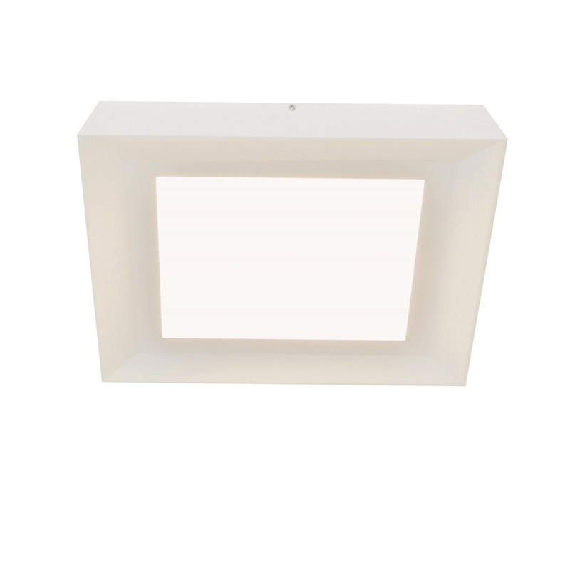 Plafonnier encastré carré simple 15" 1-light Seale, Blanc