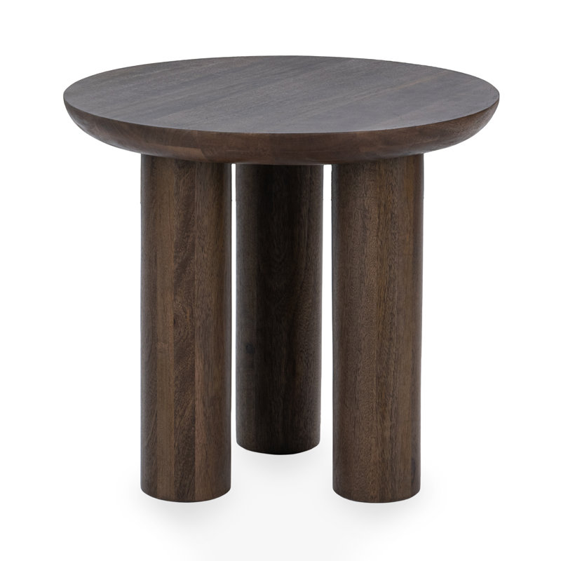 Columnia Mango Wood End Table, Cocoa Brown