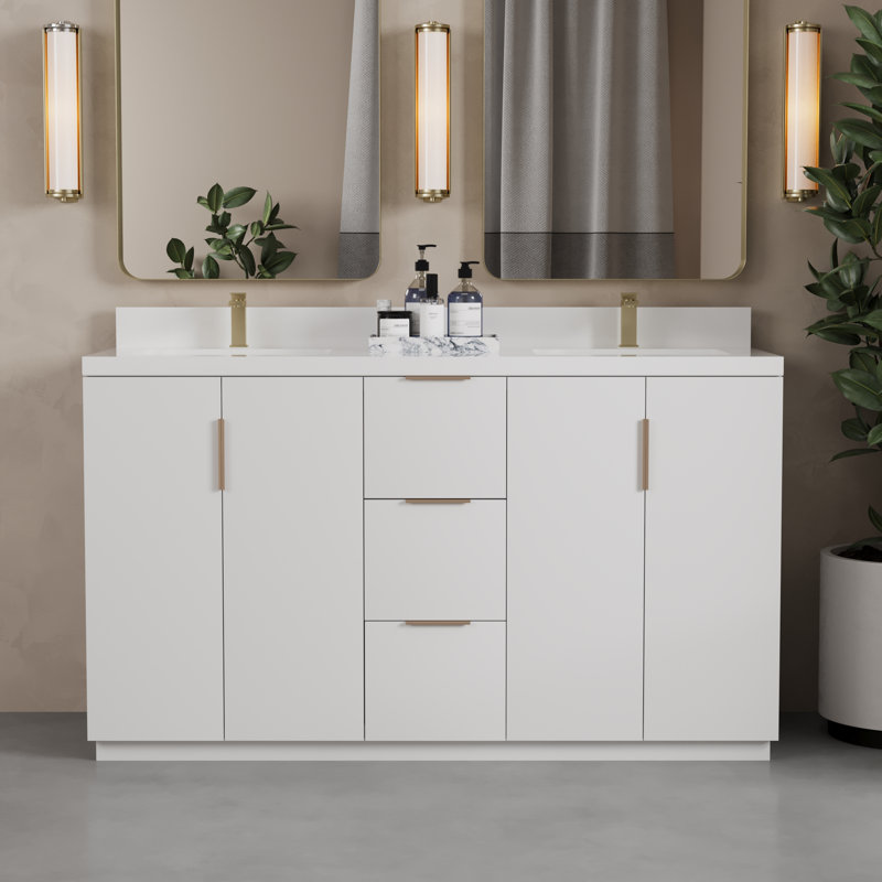 Varnam Double Vanity, 63", White