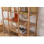 Bibliothèque moderne scandinave, structure en bois de frêne massif, 47,2 x 63,0 x 14,2 pouces | Tablettes en bois aggloméré mélaminé, capacité de charge de 33,1 lb | Élégant fini brun naturel pour la décoration de la maison et du bureau