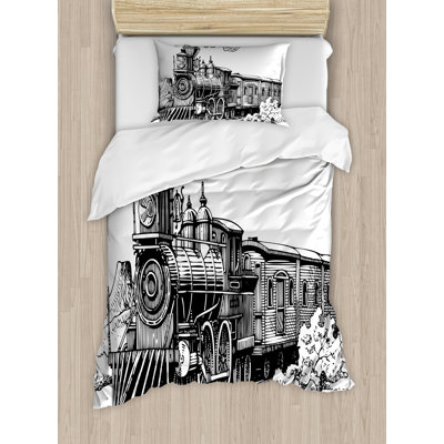Steam Engine Industrial Polyester Duvet Cover