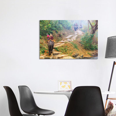 Elephants Walk - Thailand 308 1 Piece Wrapped Canvas Wall Art