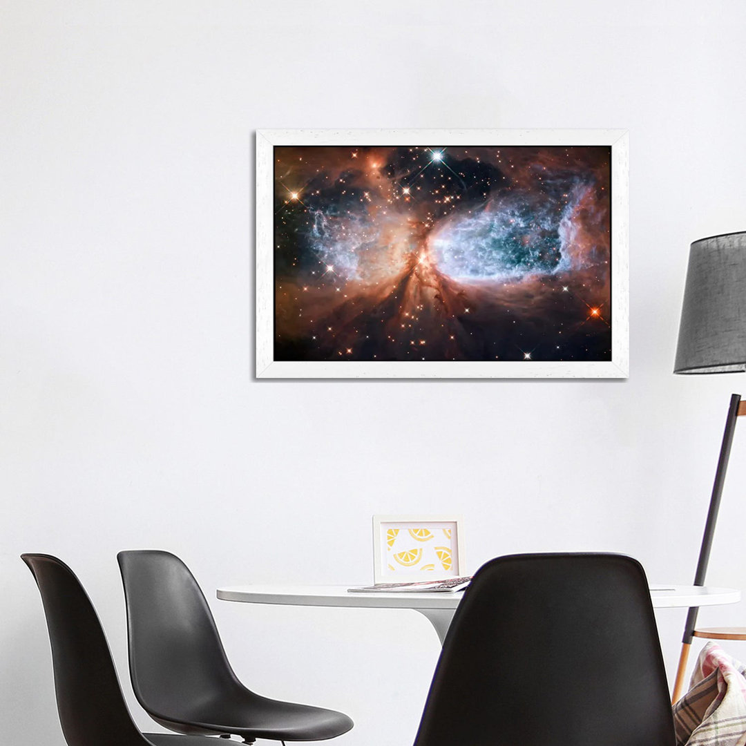 Celestial Snow Angel S106 Nebula (Hubble Space Telescope) - Floater Frame Print on Canvas