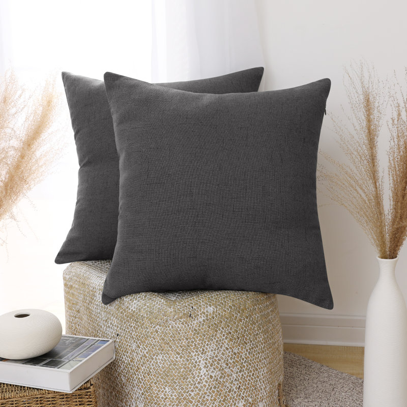  Square Pillow Cover, 24" x 24", Dark Gray