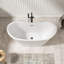 Baignoire de trempage blanche autoportante moderne en acrylique 59 "x 29,5" avec bonde