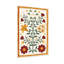 Motif floral de plantes et de fleurs avec des couleurs vives et une bordure géométrique-1844085472