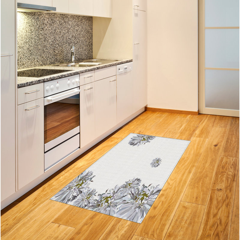 Flower High Density Long Fiber Poly Threads Decorative Area Rug Carpet, Rectangle 2'7" x 5'