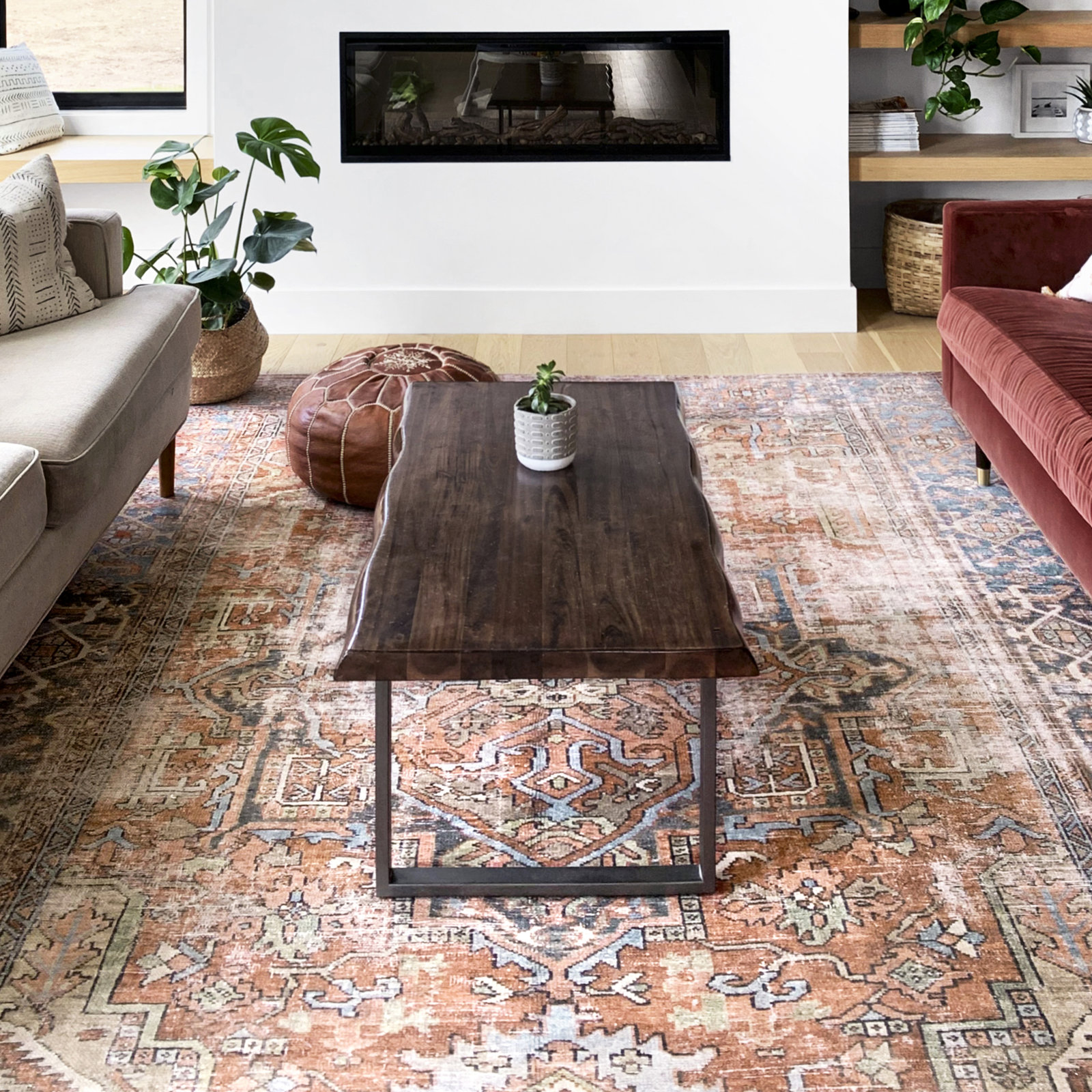 Skye Terracotta Oriental Rug, Rectangle 2'3" x 3'9"