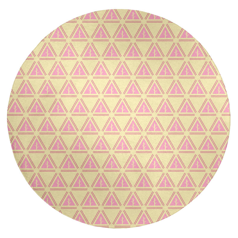 Chenille Geometric Indoor Rug, Round 5'