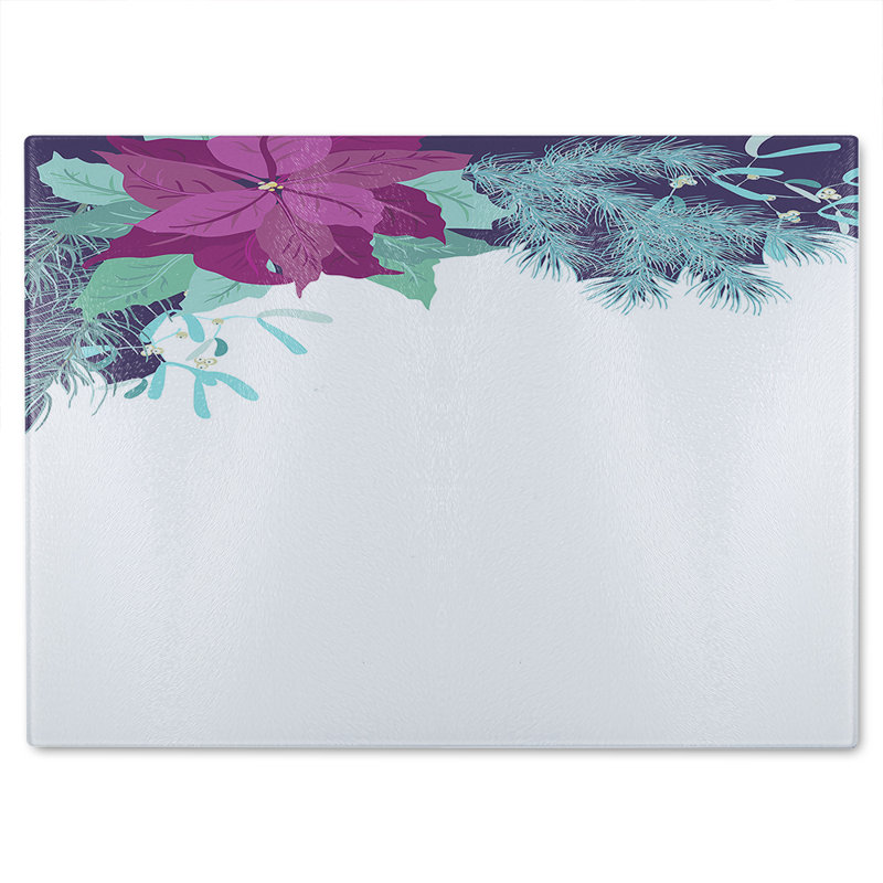 Flowers Glass Chopping Board
