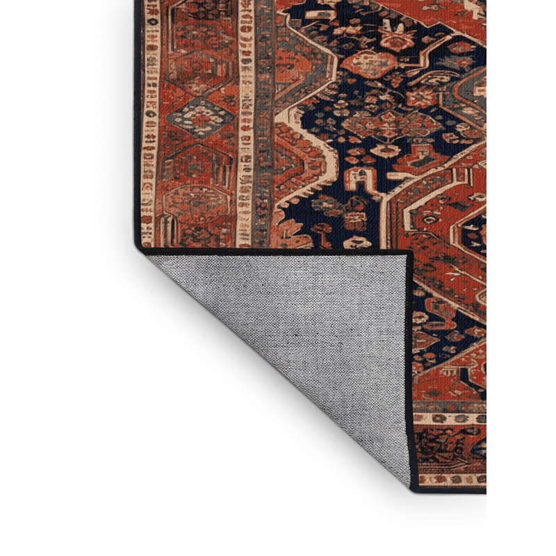 Machine Washable Persian Brown Area Rug, Square 3'