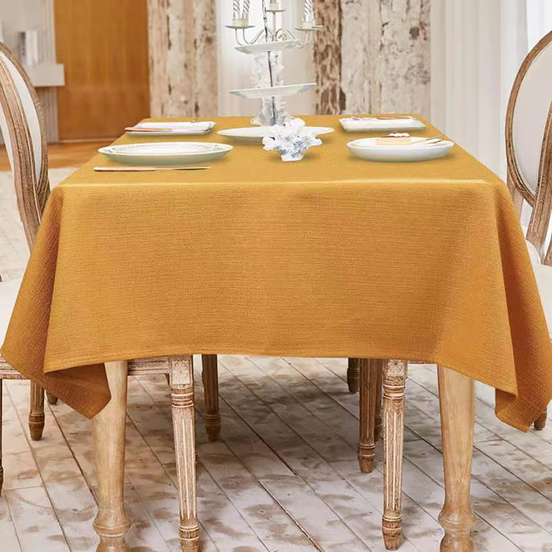 Gimena Fall Rectangle Stain Resistant Tablecloth, 85" L x 57" W, Gold