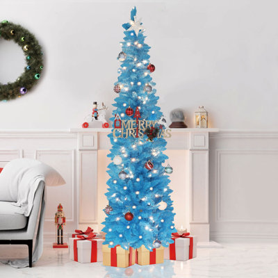 Arbre de Noël artificiel incurvé de 6 pi avec lumière blanche chaude et étoile