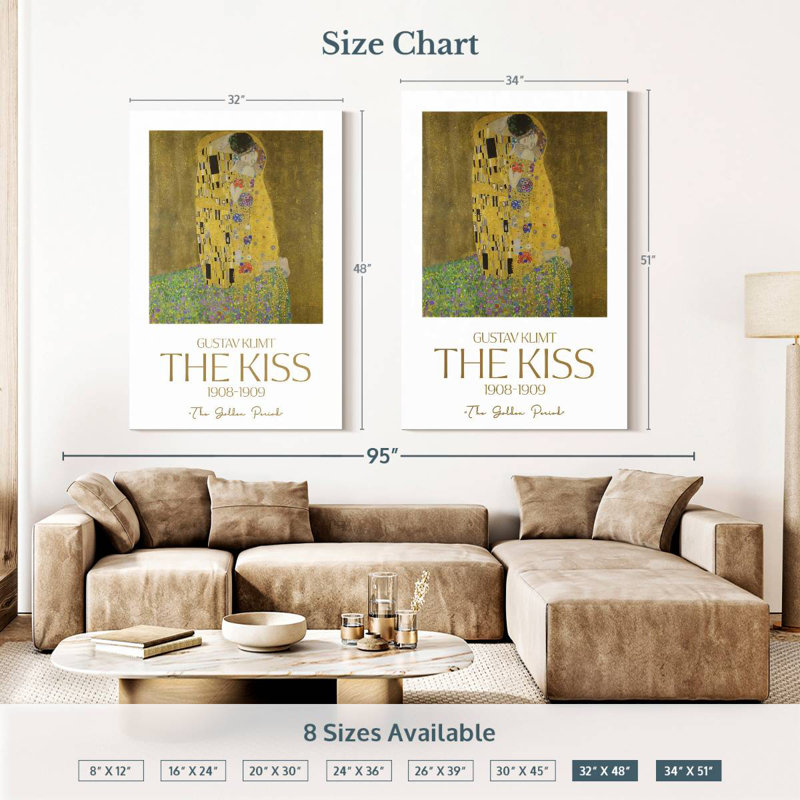 Affiche d'exposition The Kiss Klimt, H 48 po x l 32 po