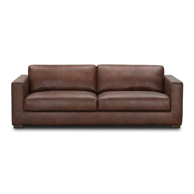  91'' Top Grain Genuine Leather Sofa