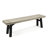 Rustic Grey Wood Slat Bench, Weather , With Graceful Panels, 17.69 Inches High X 63 Wide Bench Resistance And Panel Design, 63"X14.08"X17.69",