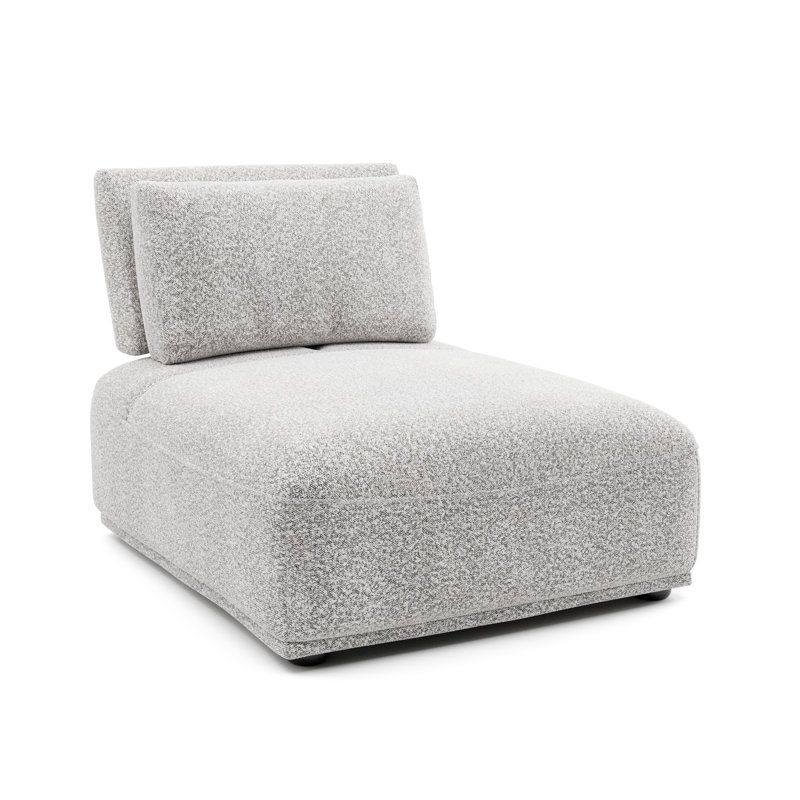 Fauteuil sans accoudoir extensible de 37 po Aukeem, Boucle gris