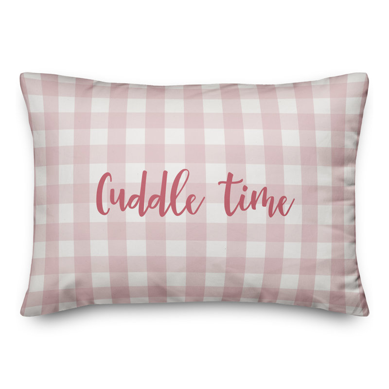 Plaid Throw Pillow, Pink