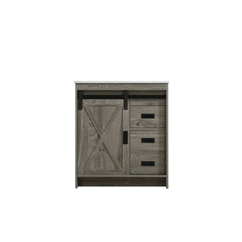 Meuble-lavabo simple 30 po Boden, Gris rustique