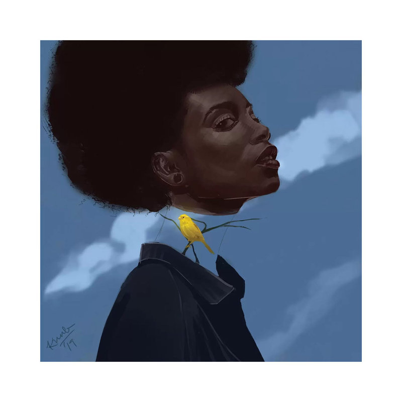 « Canary » par Adekunle Adeleke-reproduction d’art, Pas de tapis, H 37 po x l 37 po x P 1,5 po, Toile tendue