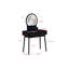 Table de coiffeuse et tabouret 3 pièces, noir moderne, miroir à DEL intégré, poignées dorées, tabouret rembourré, tablette supérieure à tiroirs spacieux, table de 31,3 po x 15,8 po x 30 po, table de 19,5 po x 23,8 po x H 14 po x 10,5 po x H 18,8 po moderne
