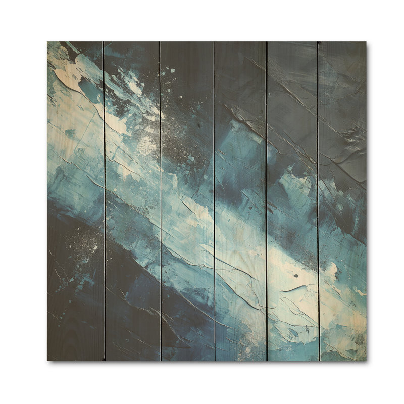 Northern Harmony Blue Sky I - art sur bois de pin naturel, H 36 po x l 36 po